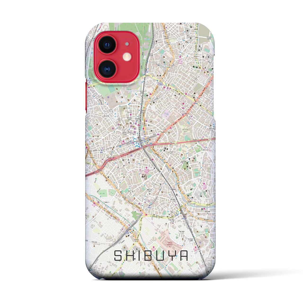 【渋谷(東京都)】地図柄iPhoneケース(バックカバータイプ)