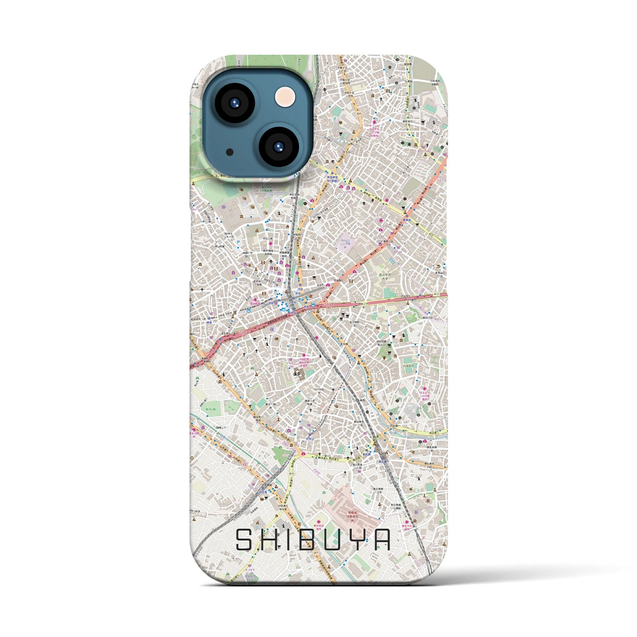 【渋谷(東京都)】地図柄iPhoneケース(バックカバータイプ)