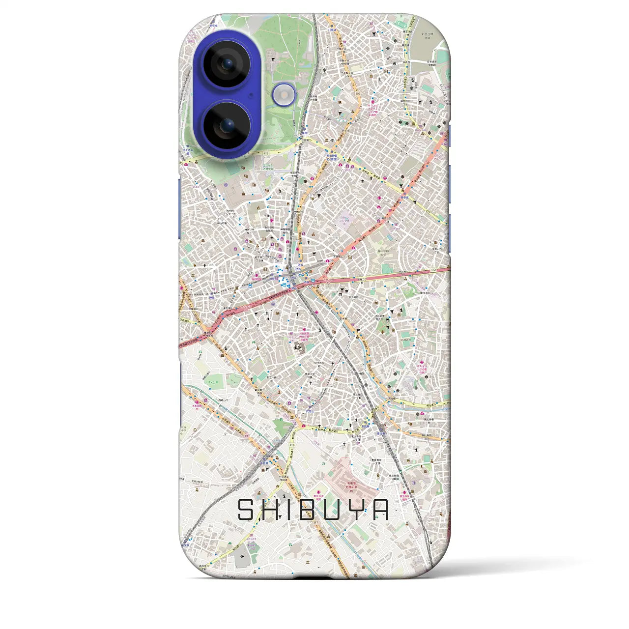 【渋谷(東京都)】地図柄iPhoneケース(バックカバータイプ)ナチュラル・iPhone 16 Pro Max 用