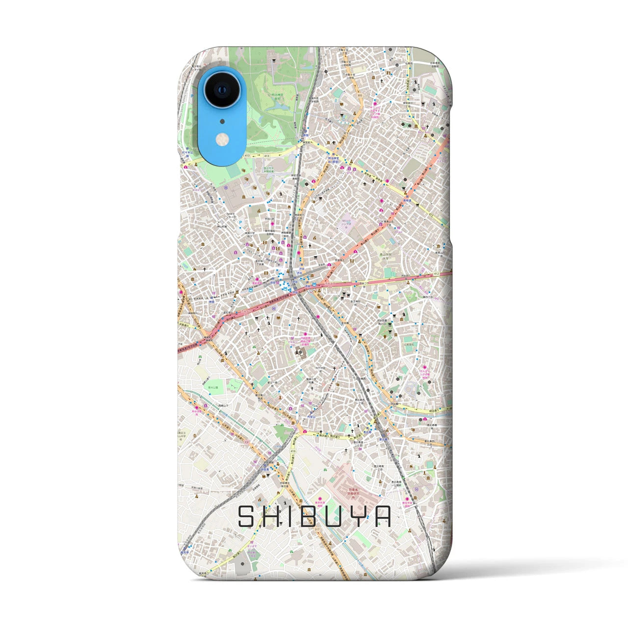 【渋谷(東京都)】地図柄iPhoneケース(バックカバータイプ)