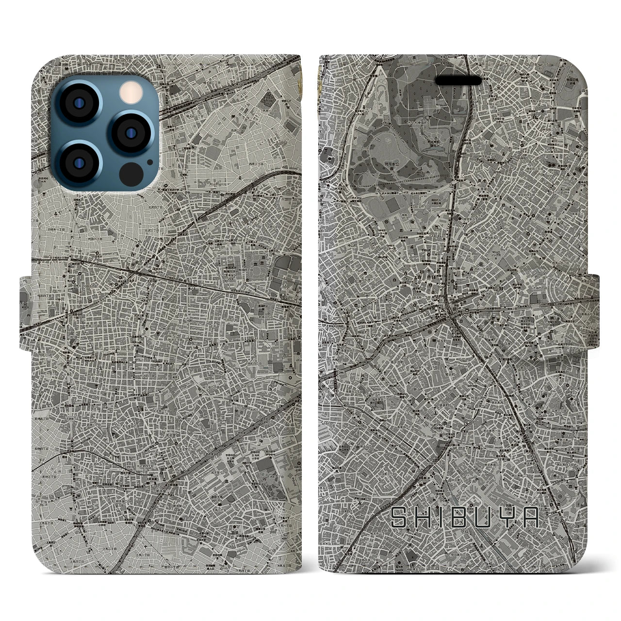 【渋谷(東京都)】地図柄iPhoneケース(手帳タイプ)