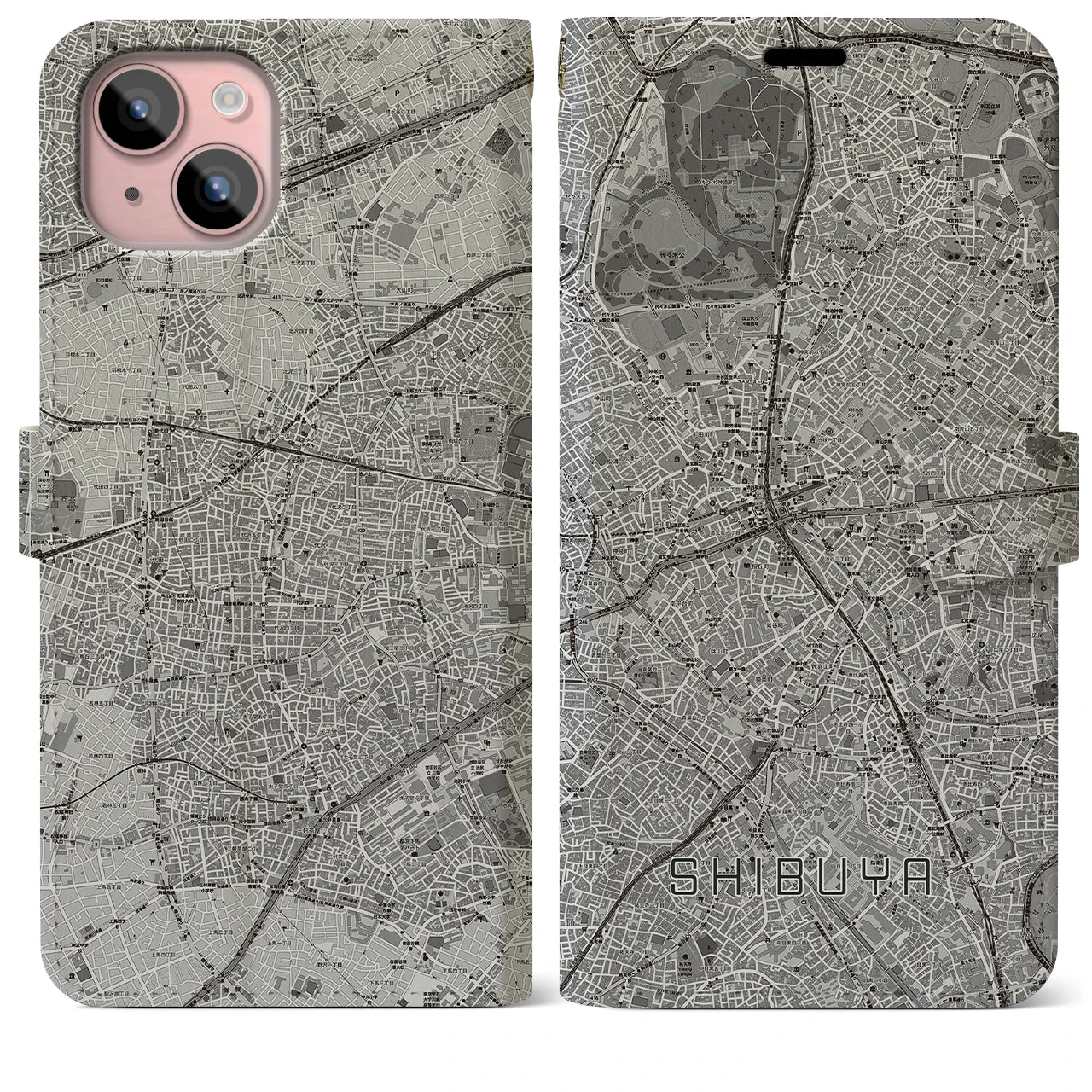 【渋谷(東京都)】地図柄iPhoneケース(手帳タイプ)