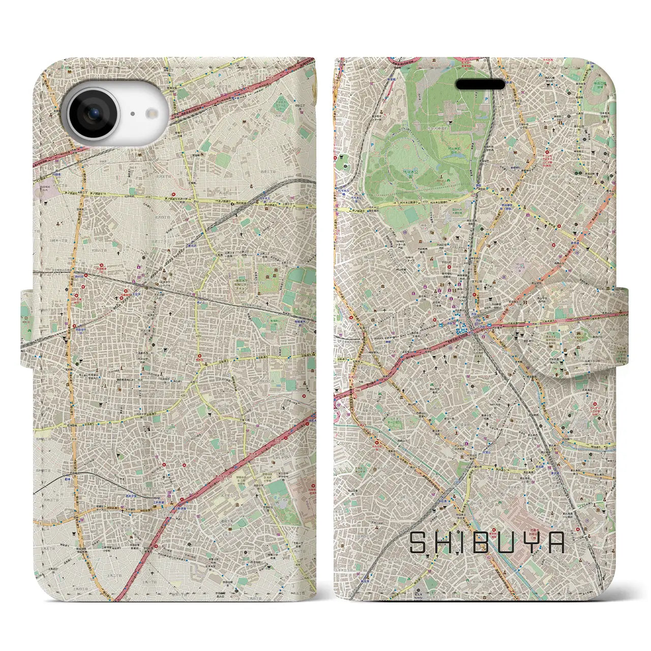 【渋谷(東京都)】地図柄iPhoneケース(手帳タイプ)
