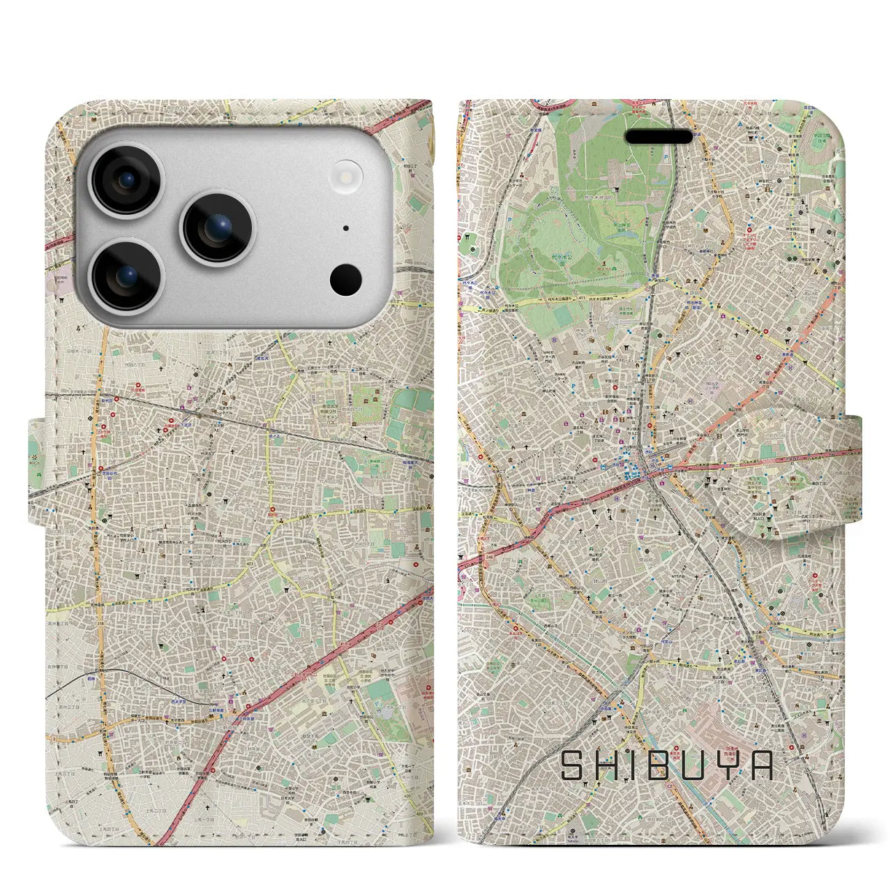 【渋谷(東京都)】地図柄iPhoneケース(手帳タイプ)