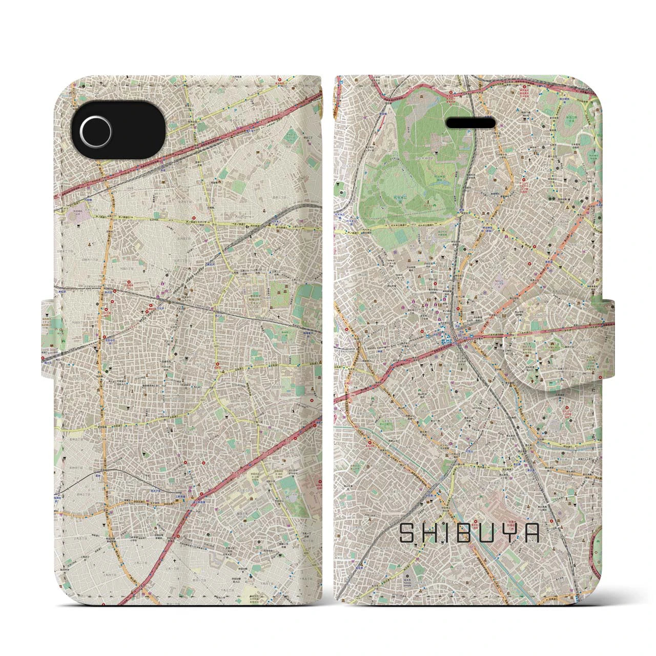 【渋谷(東京都)】地図柄iPhoneケース(手帳タイプ)