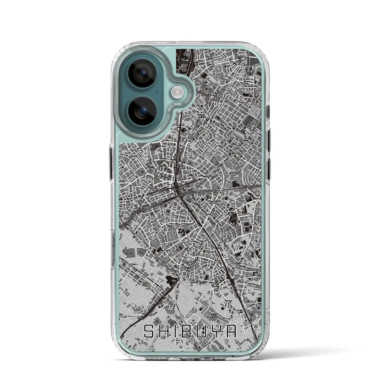 【渋谷(東京都)】地図柄iPhoneケース(MagSafeタイプ)モノトーン・iPhone 16 Pro 用