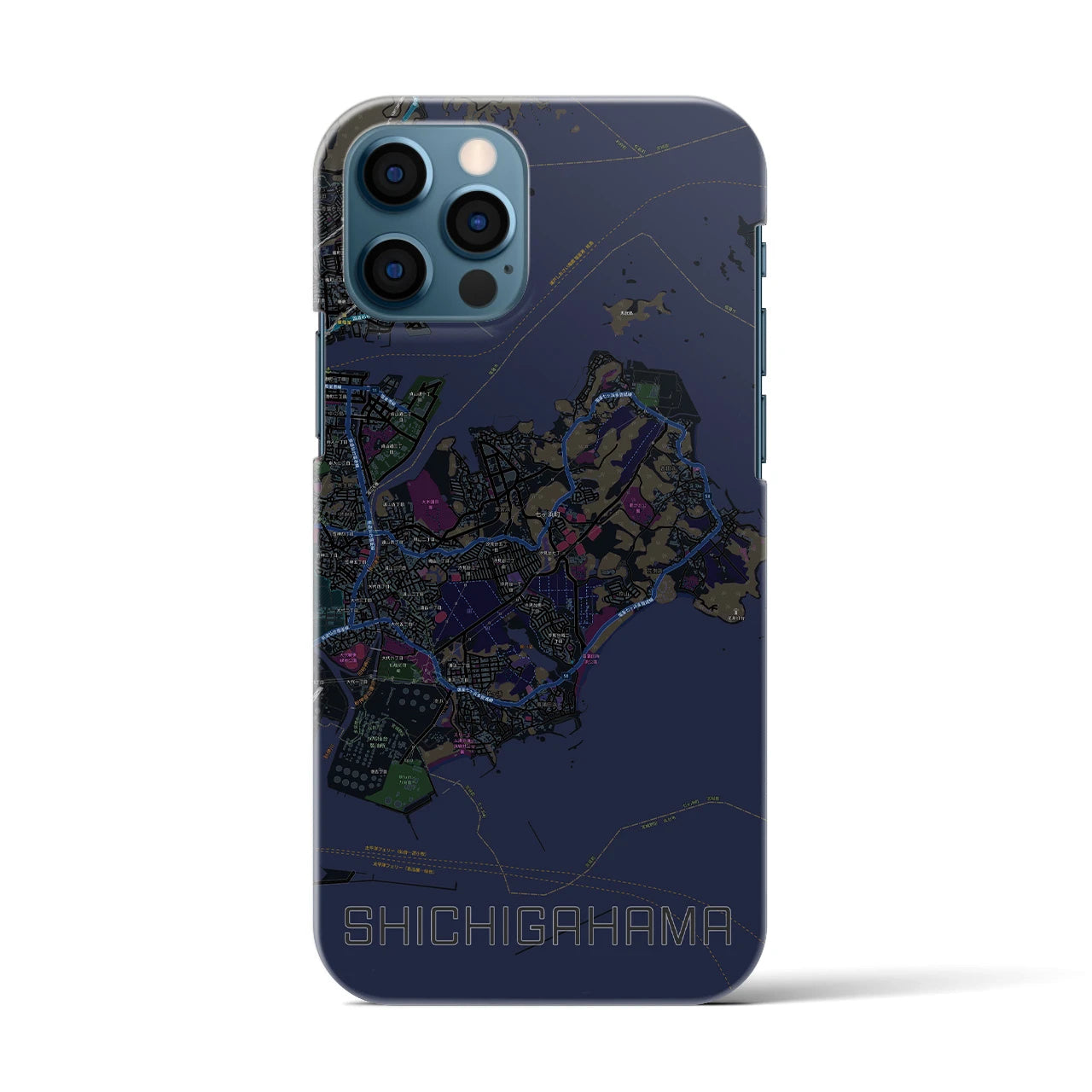 【七ヶ浜(宮城県)】地図柄iPhoneケース(バックカバータイプ)