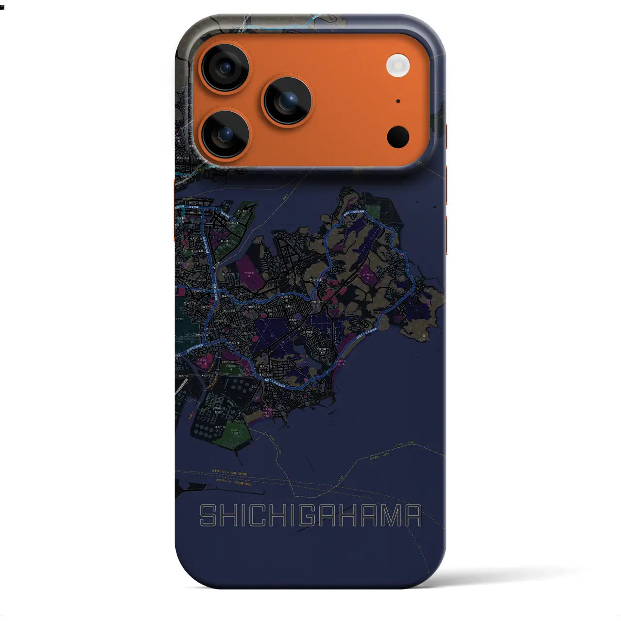 【七ヶ浜(宮城県)】地図柄iPhoneケース(バックカバータイプ)