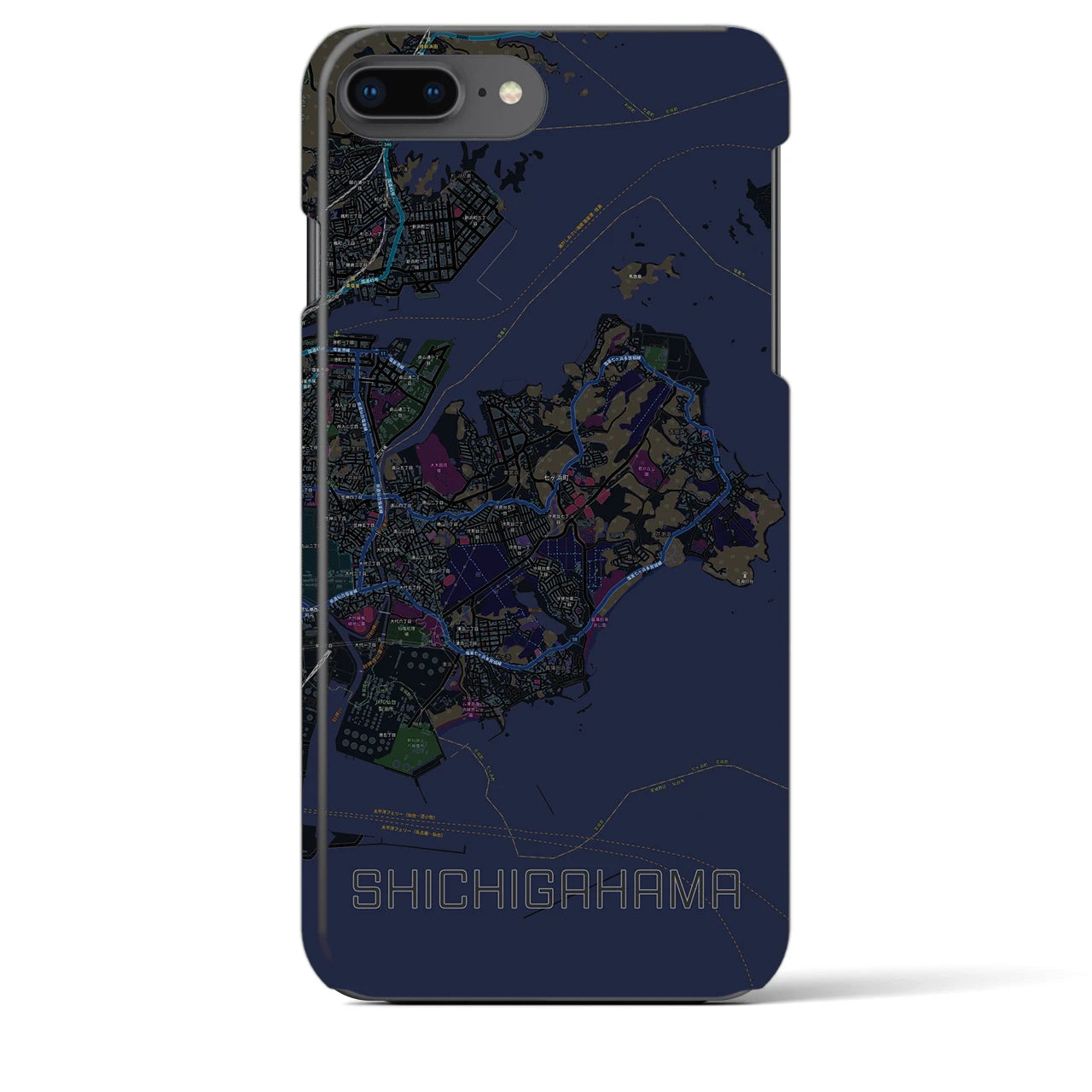 【七ヶ浜(宮城県)】地図柄iPhoneケース(バックカバータイプ)