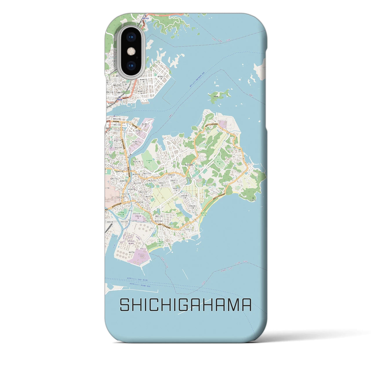 【七ヶ浜(宮城県)】地図柄iPhoneケース(バックカバータイプ)