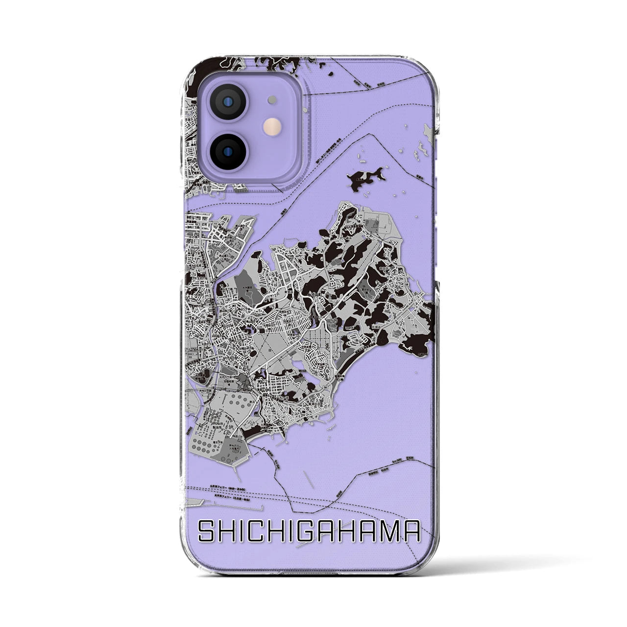 【七ヶ浜(宮城県)】地図柄iPhoneケース(クリアタイプ)