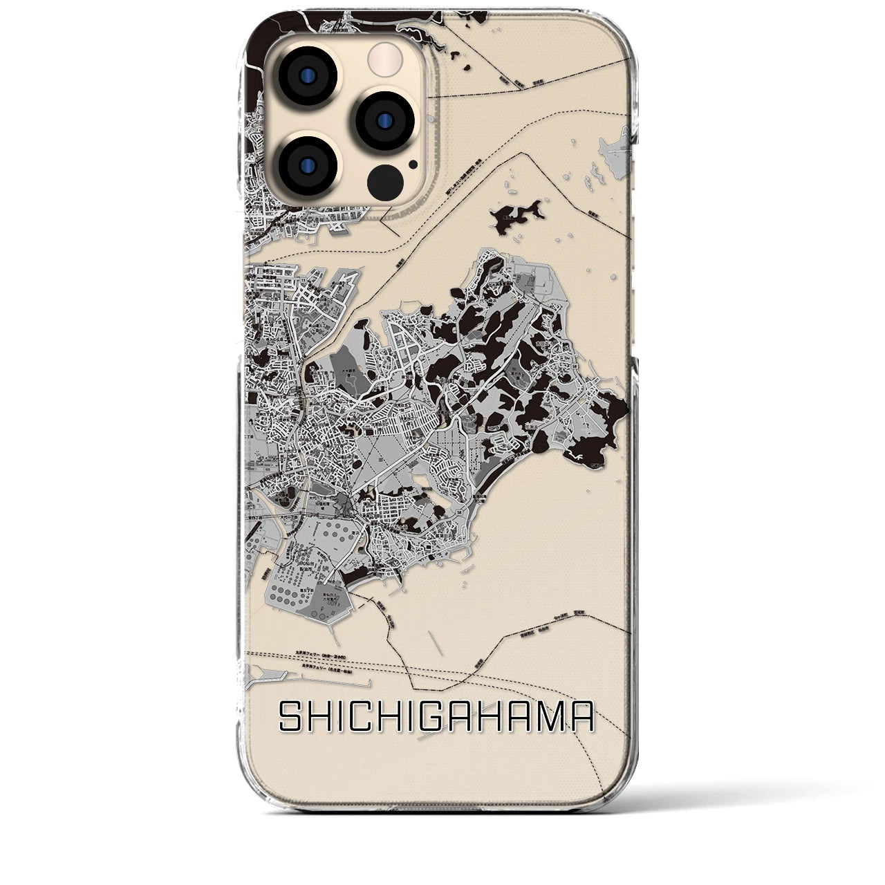 【七ヶ浜(宮城県)】地図柄iPhoneケース(クリアタイプ)