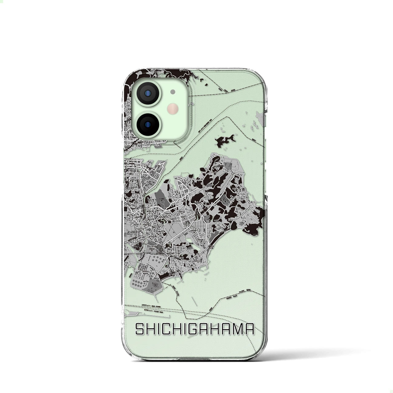 【七ヶ浜(宮城県)】地図柄iPhoneケース(クリアタイプ)