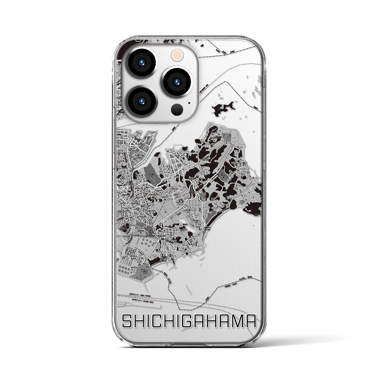 【七ヶ浜(宮城県)】地図柄iPhoneケース(クリアタイプ)