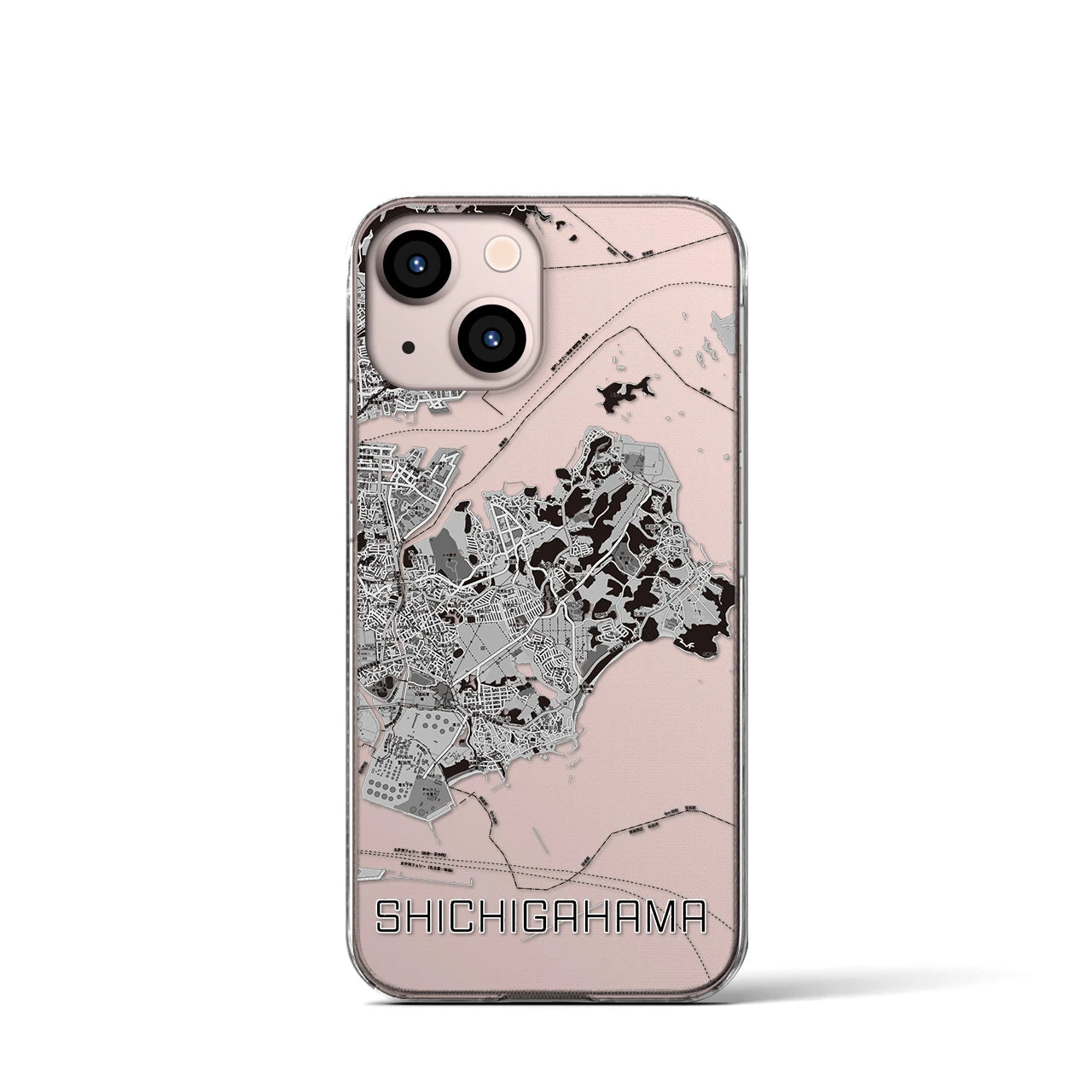 【七ヶ浜(宮城県)】地図柄iPhoneケース(クリアタイプ)