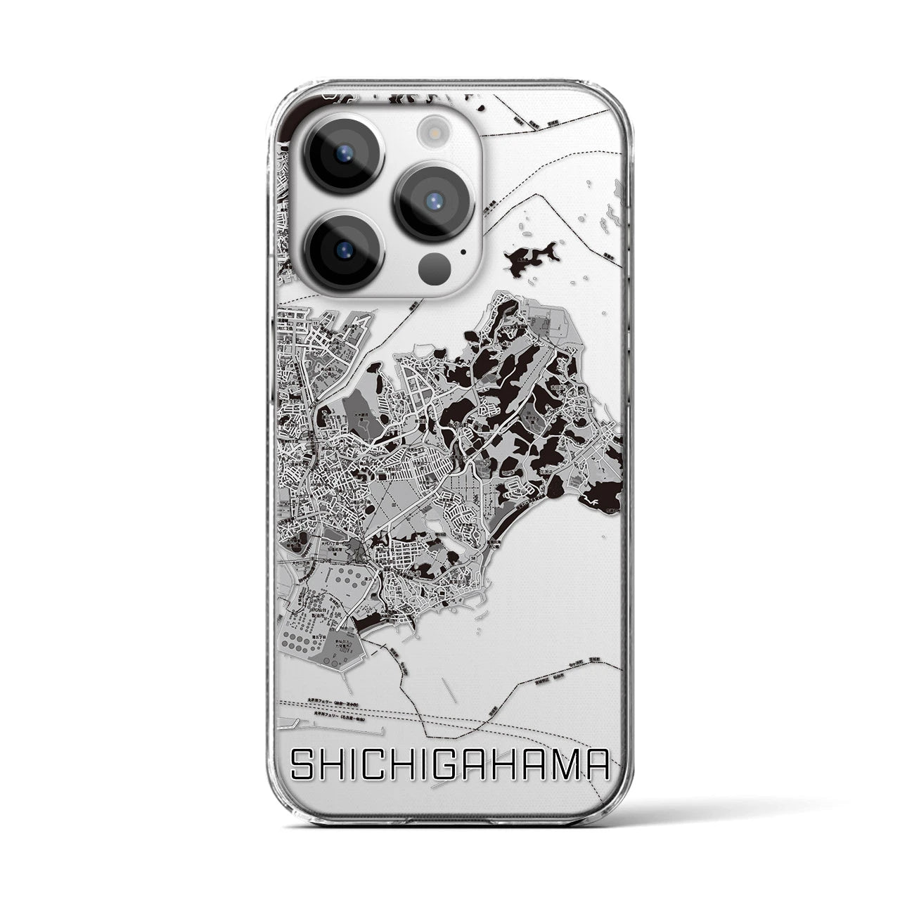 【七ヶ浜(宮城県)】地図柄iPhoneケース(クリアタイプ)