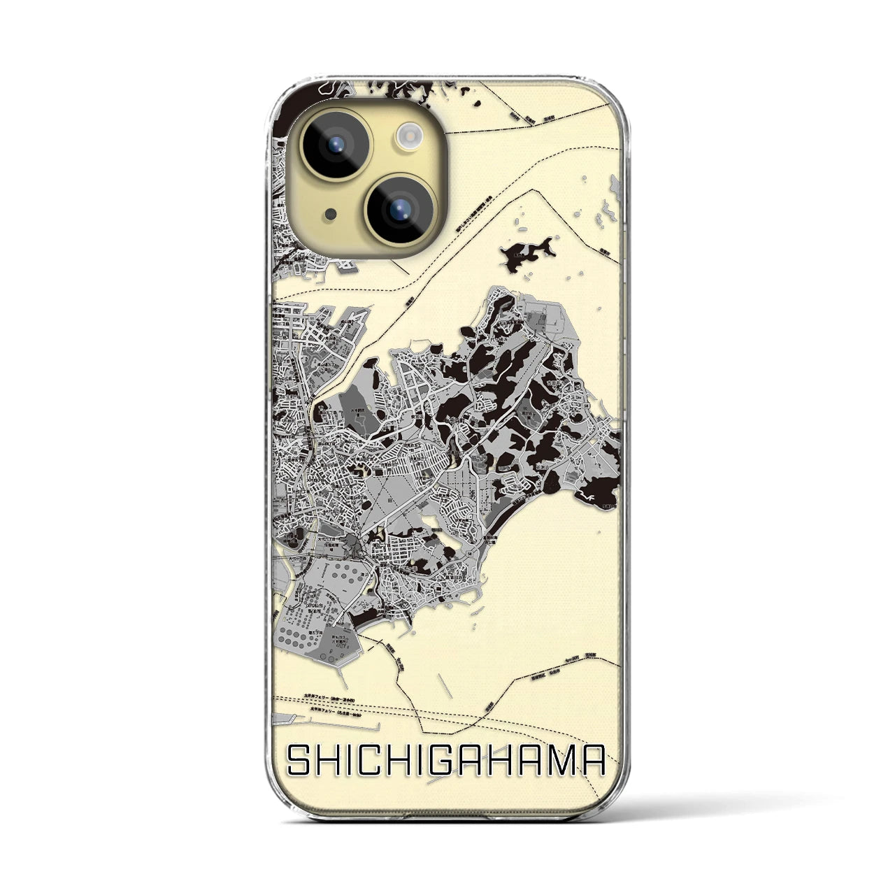 【七ヶ浜(宮城県)】地図柄iPhoneケース(クリアタイプ)