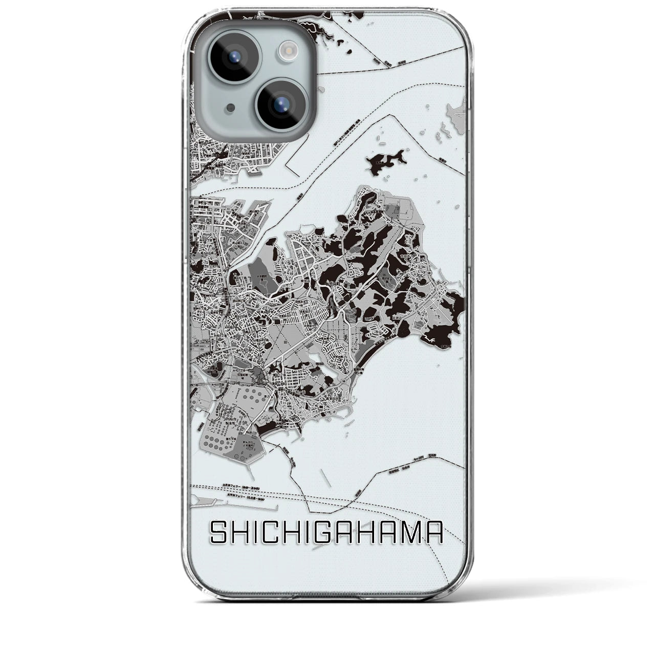 【七ヶ浜(宮城県)】地図柄iPhoneケース(クリアタイプ)