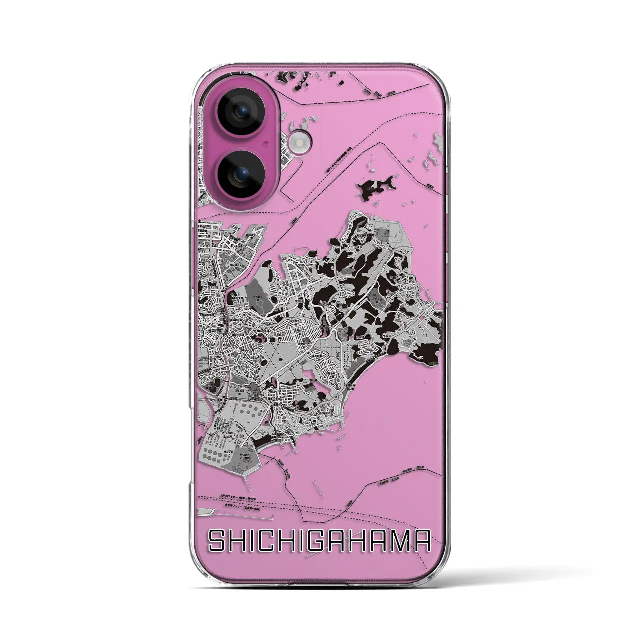 【七ヶ浜(宮城県)】地図柄iPhoneケース(クリアタイプ)