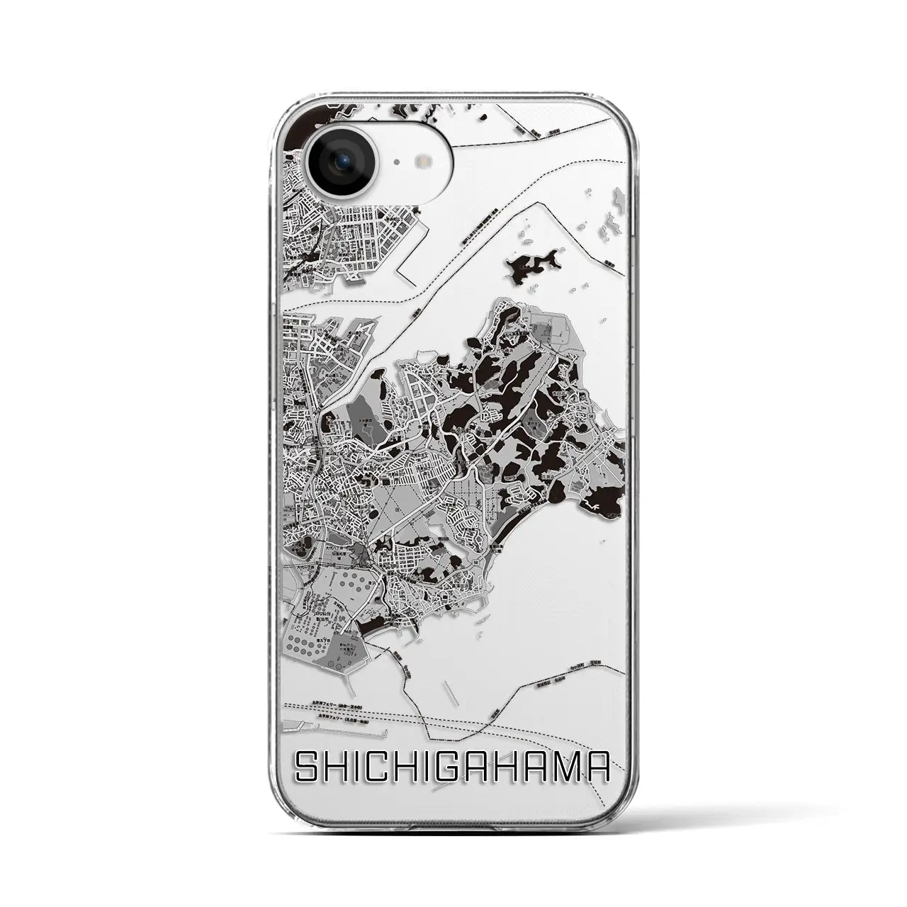 【七ヶ浜(宮城県)】地図柄iPhoneケース(クリアタイプ)