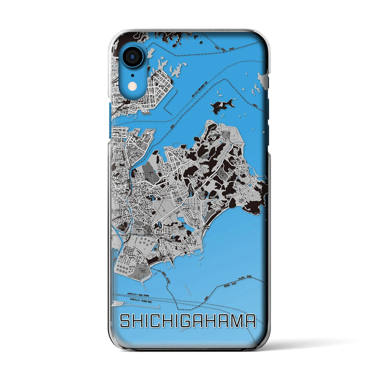 【七ヶ浜(宮城県)】地図柄iPhoneケース(クリアタイプ)