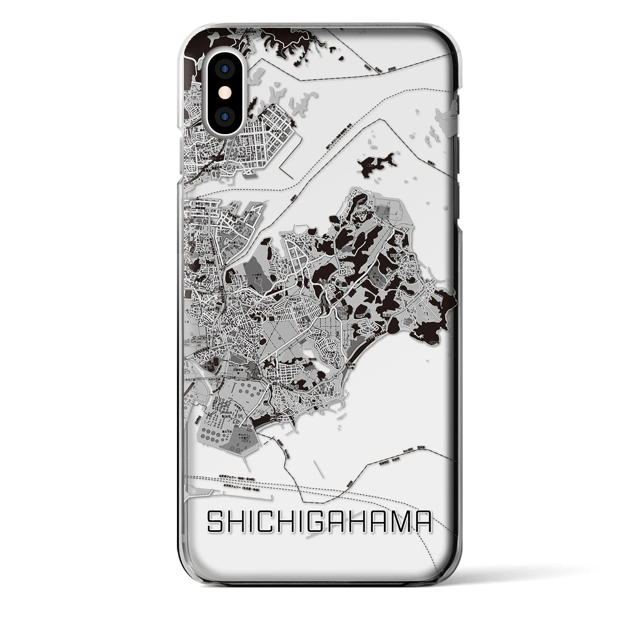 【七ヶ浜(宮城県)】地図柄iPhoneケース(クリアタイプ)