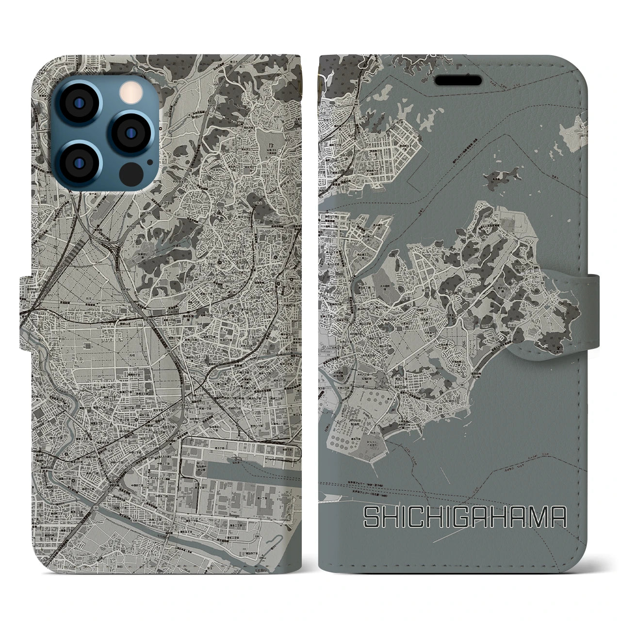 【七ヶ浜(宮城県)】地図柄iPhoneケース(手帳タイプ)