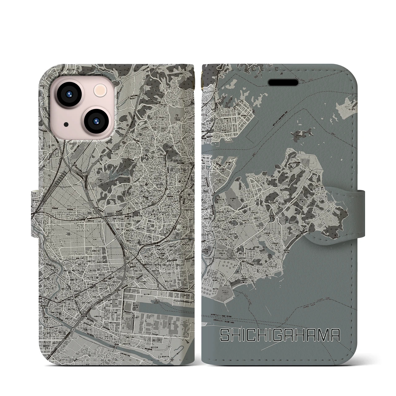 【七ヶ浜(宮城県)】地図柄iPhoneケース(手帳タイプ)