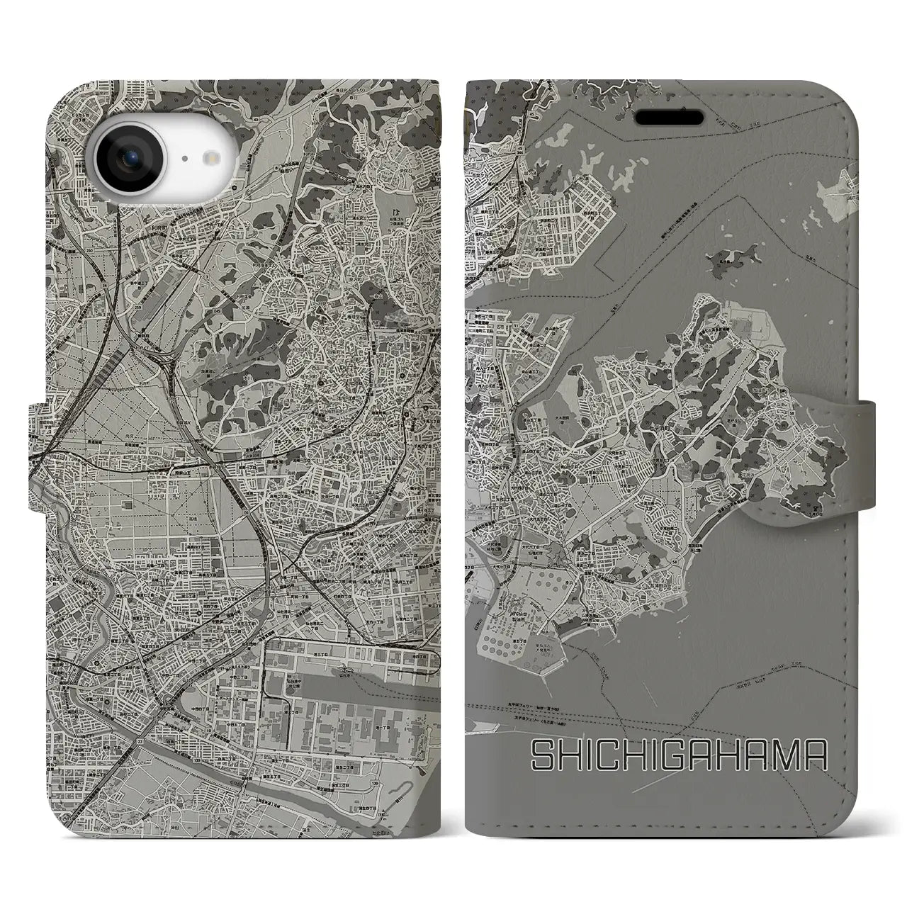 【七ヶ浜(宮城県)】地図柄iPhoneケース(手帳タイプ)