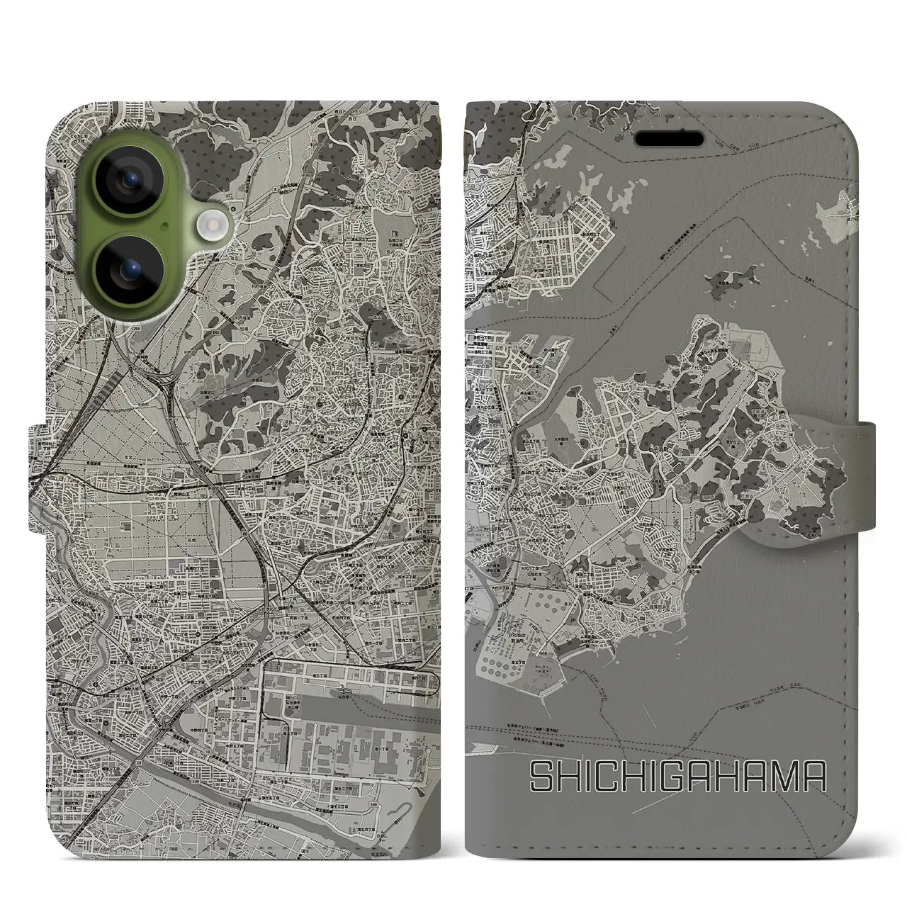 【七ヶ浜(宮城県)】地図柄iPhoneケース(手帳タイプ)