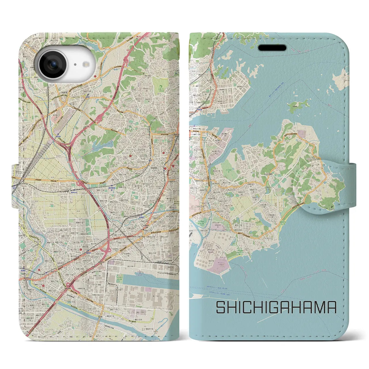 【七ヶ浜(宮城県)】地図柄iPhoneケース(手帳タイプ)