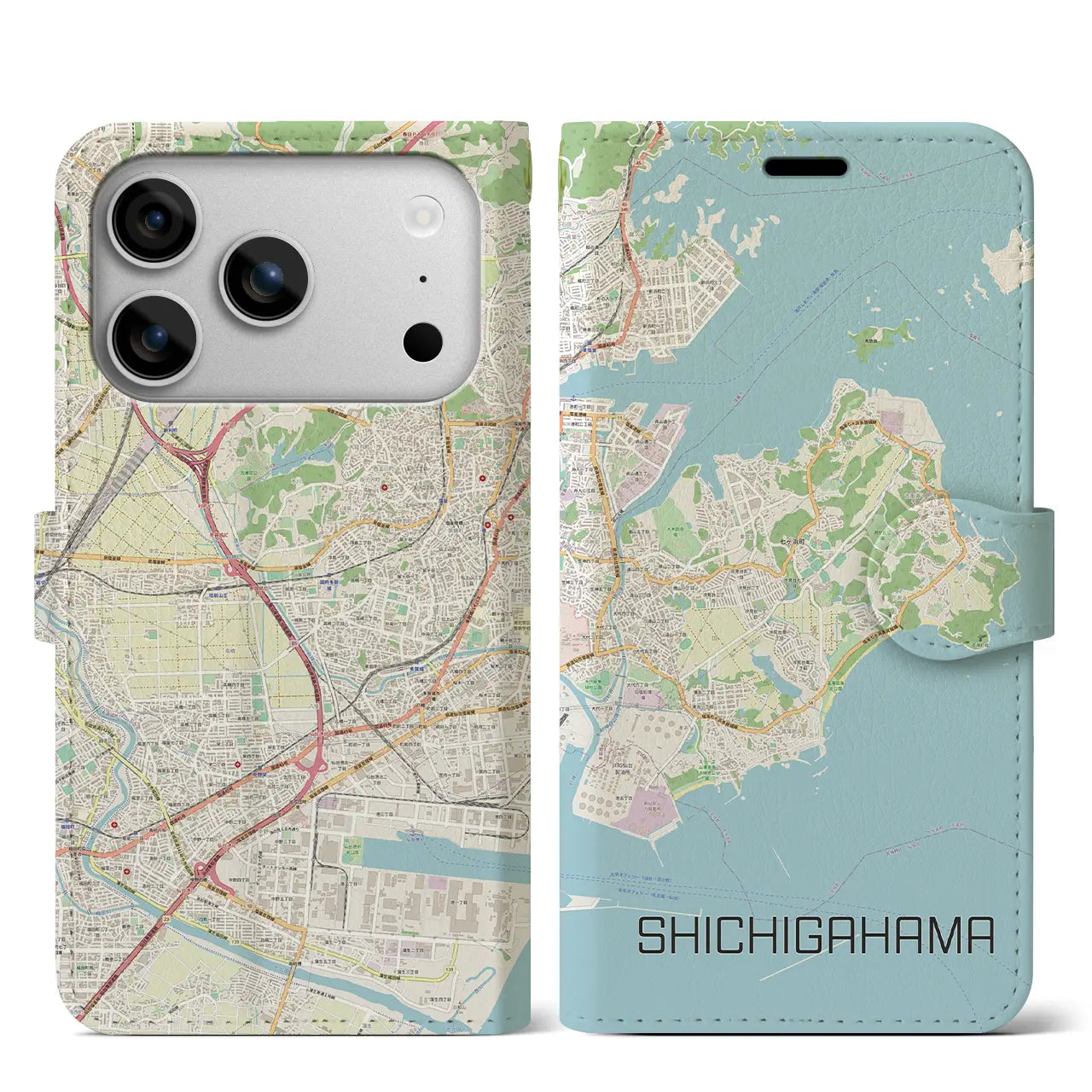 【七ヶ浜(宮城県)】地図柄iPhoneケース(手帳タイプ)