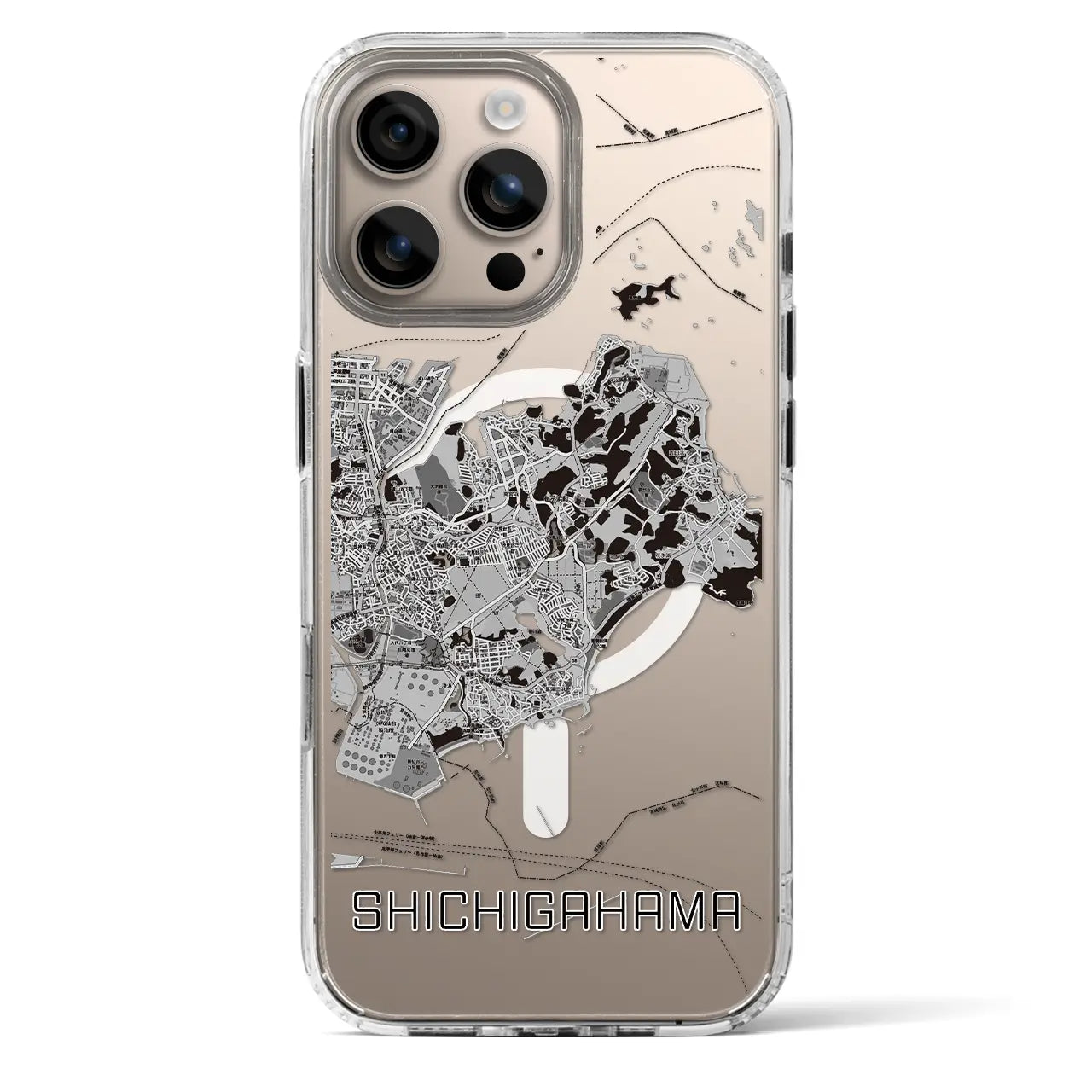 【七ヶ浜(宮城県)】地図柄iPhoneケース(MagSafeタイプ)