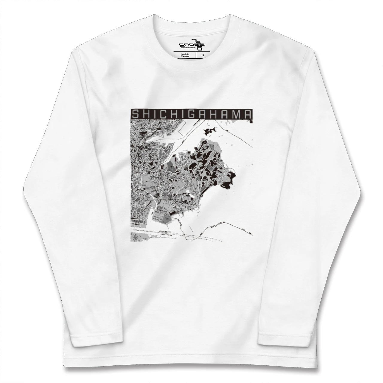 【七ヶ浜(宮城県)】地図柄ロングスリーブTシャツ