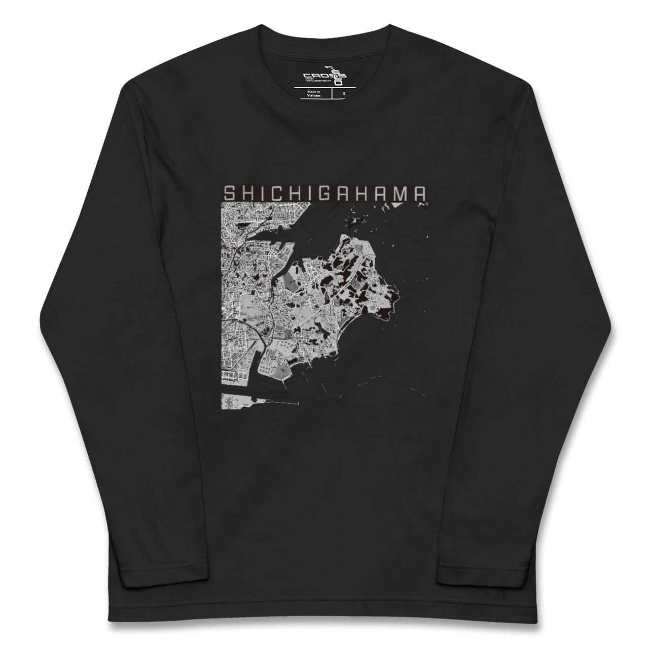 【七ヶ浜(宮城県)】地図柄ロングスリーブTシャツ
