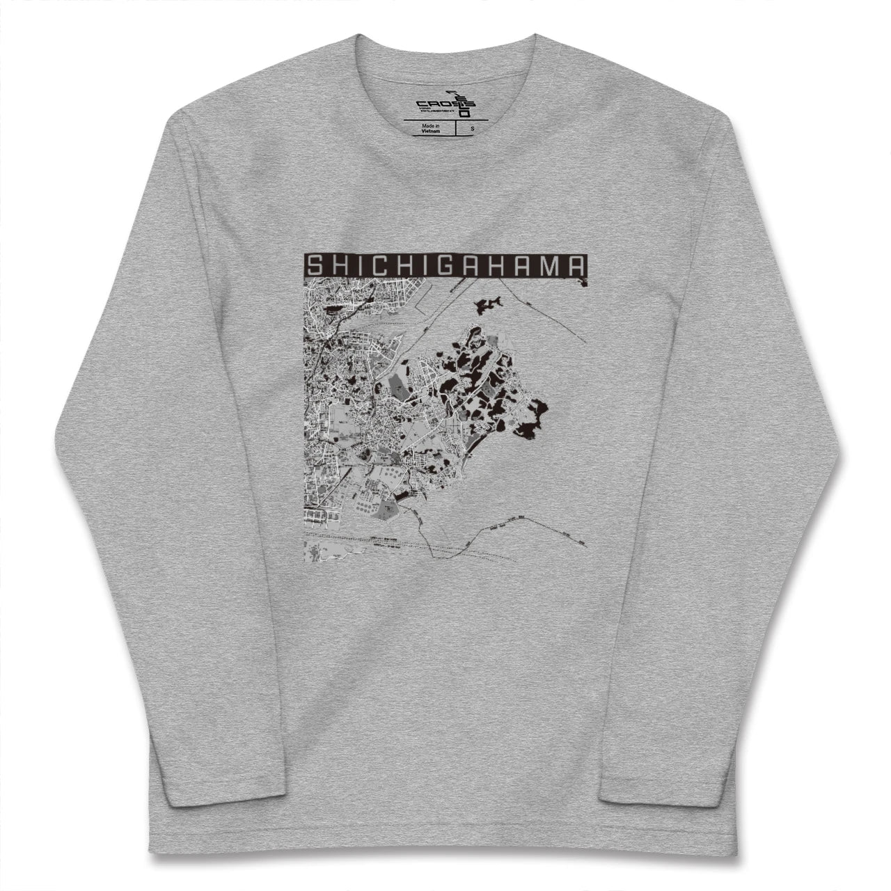 【七ヶ浜(宮城県)】地図柄ロングスリーブTシャツ