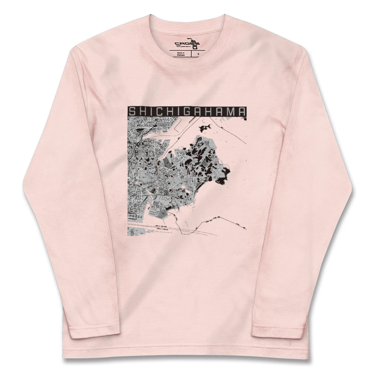 【七ヶ浜(宮城県)】地図柄ロングスリーブTシャツ