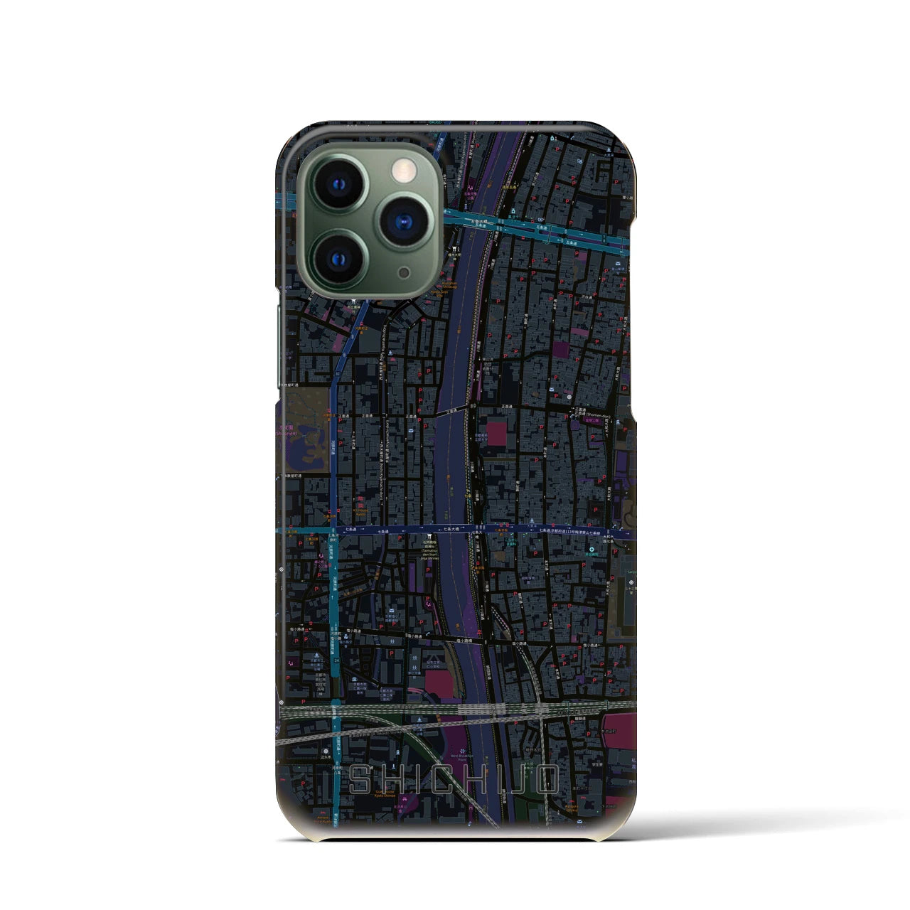 【七条(京都府)】地図柄iPhoneケース(バックカバータイプ)