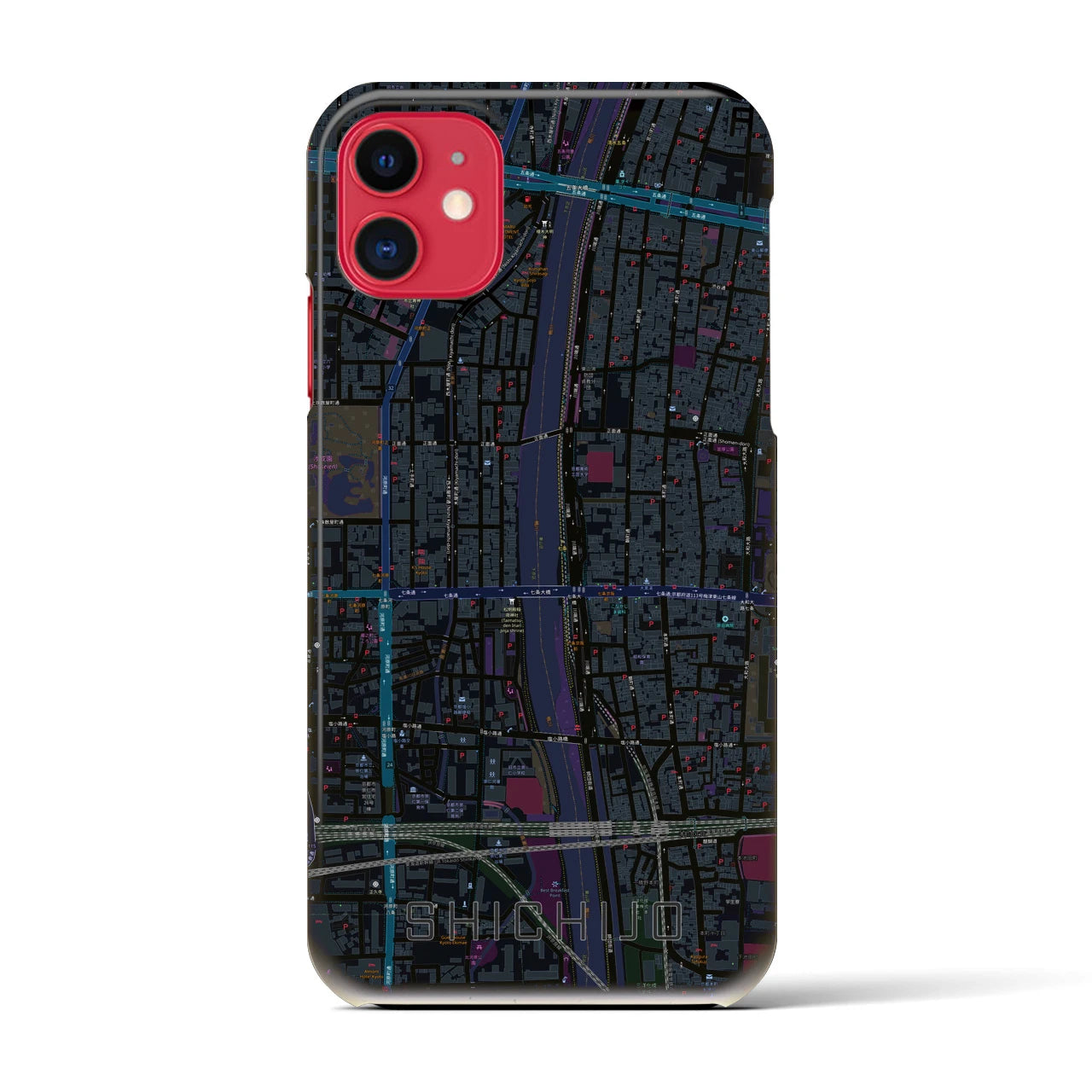 【七条(京都府)】地図柄iPhoneケース(バックカバータイプ)