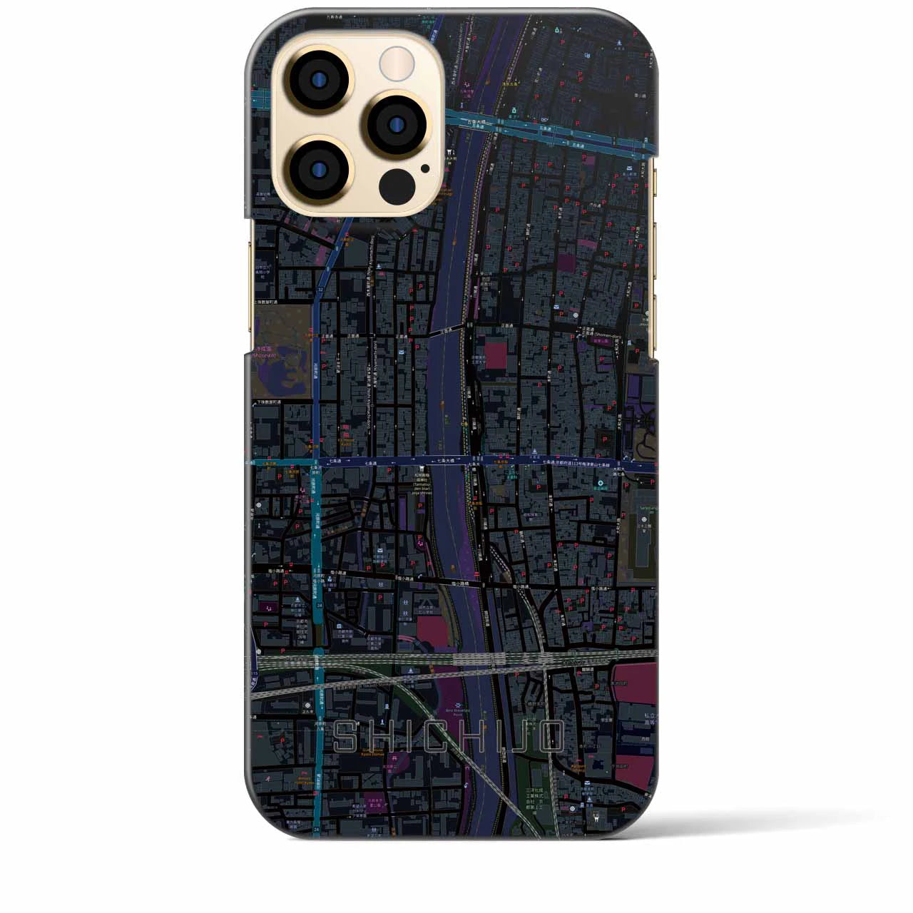 【七条(京都府)】地図柄iPhoneケース(バックカバータイプ)
