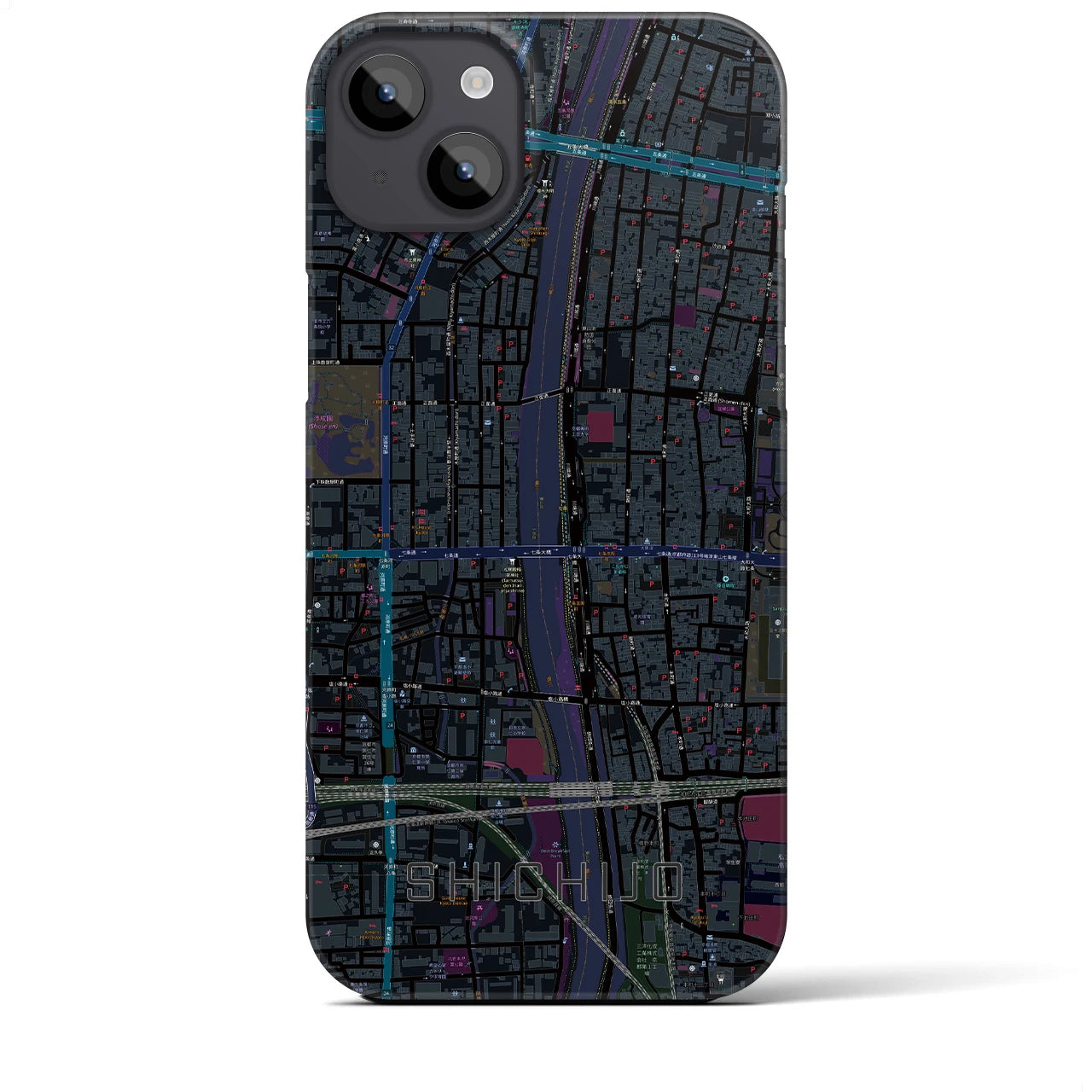 【七条(京都府)】地図柄iPhoneケース(バックカバータイプ)