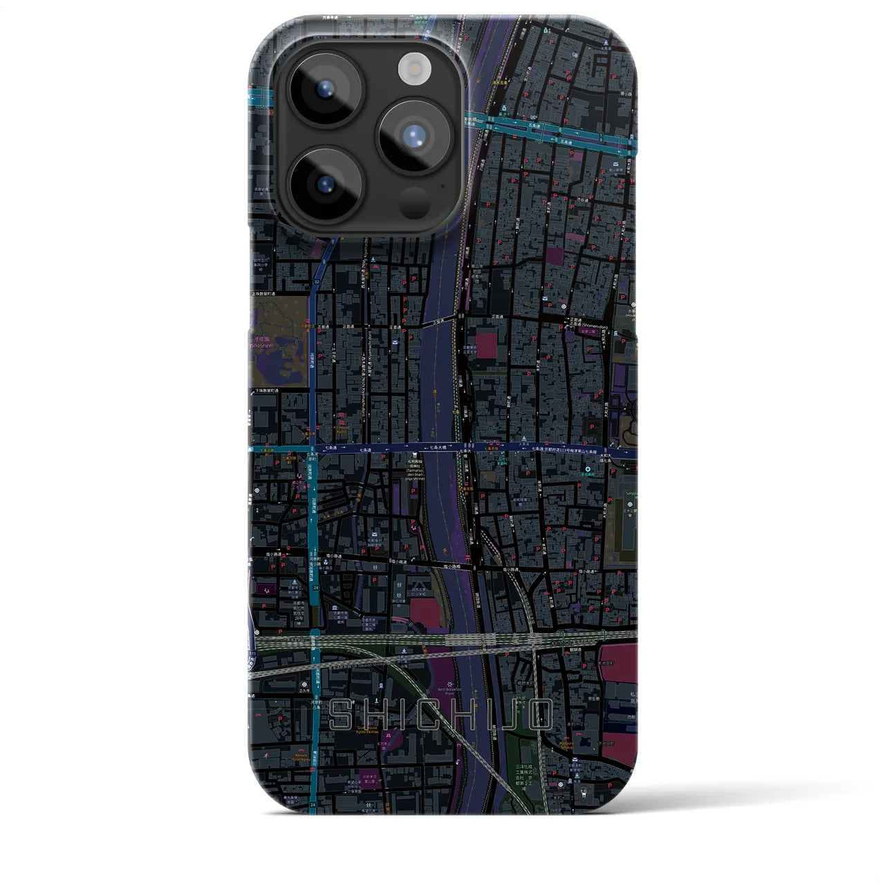 【七条(京都府)】地図柄iPhoneケース(バックカバータイプ)