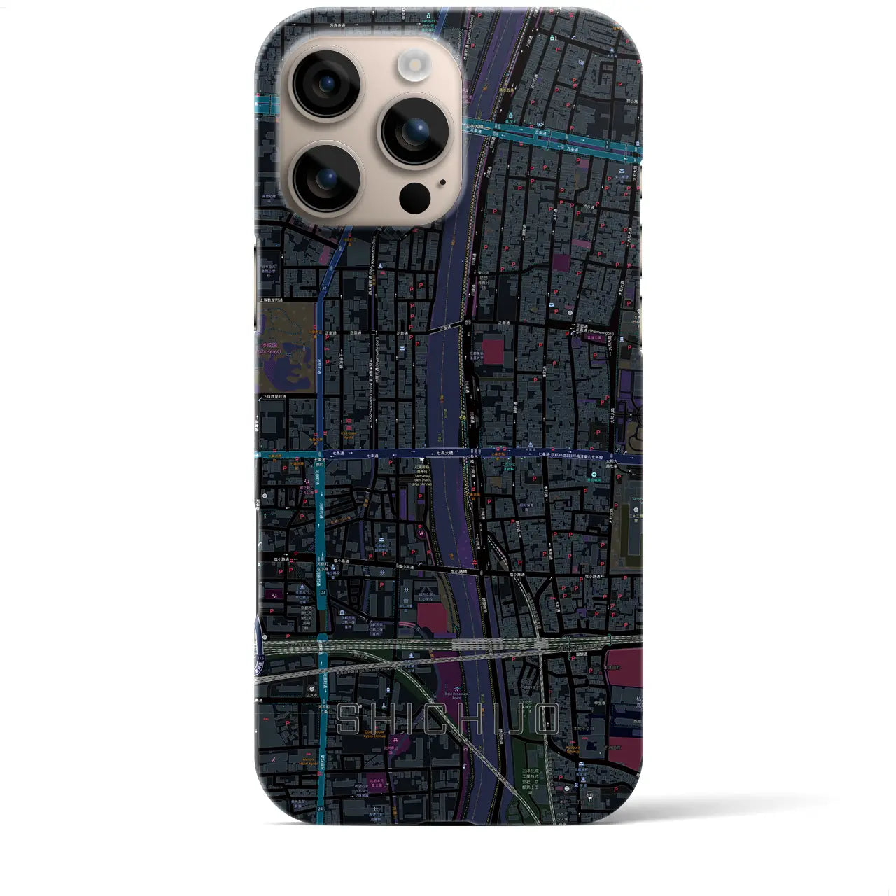 【七条(京都府)】地図柄iPhoneケース(バックカバータイプ)