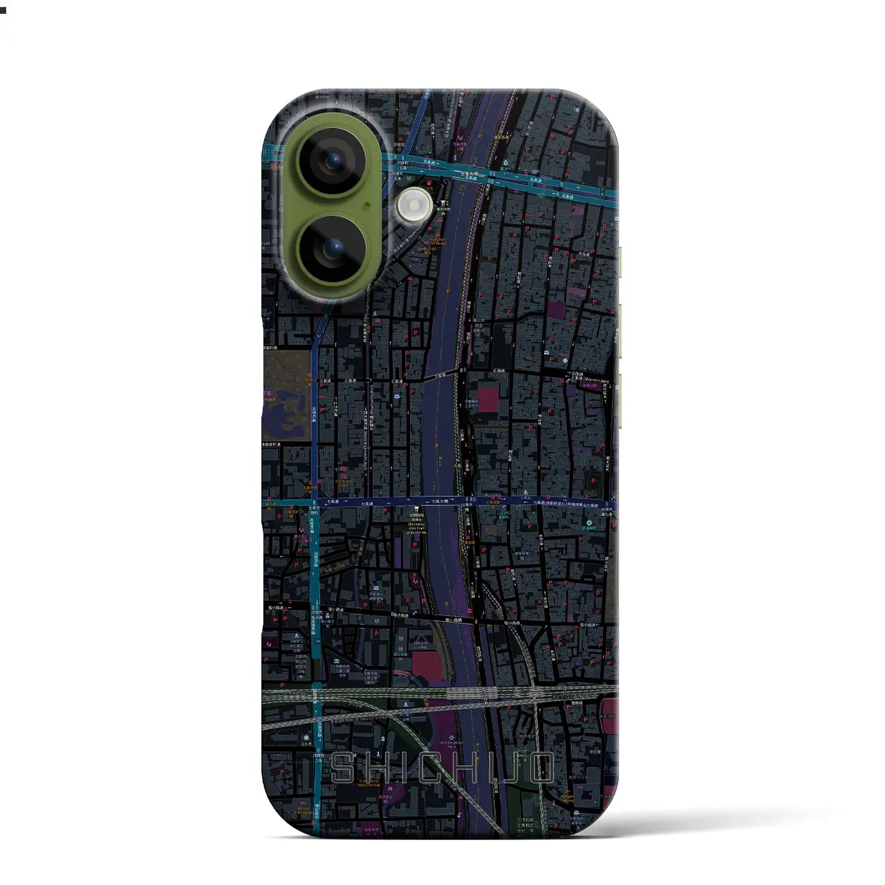 【七条(京都府)】地図柄iPhoneケース(バックカバータイプ)