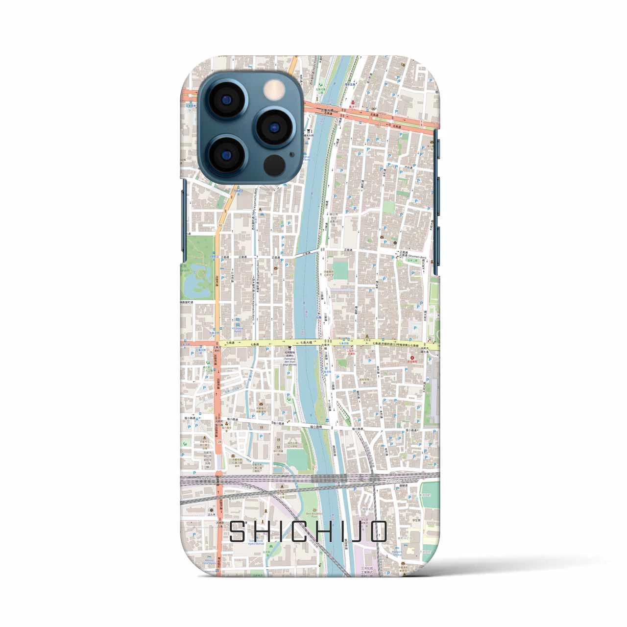 【七条(京都府)】地図柄iPhoneケース(バックカバータイプ)
