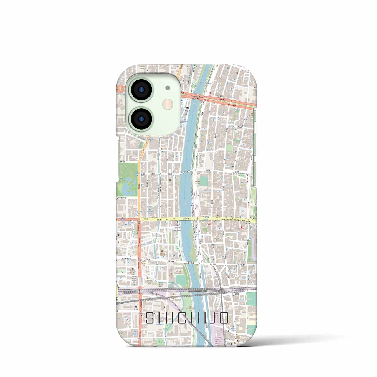 【七条(京都府)】地図柄iPhoneケース(バックカバータイプ)