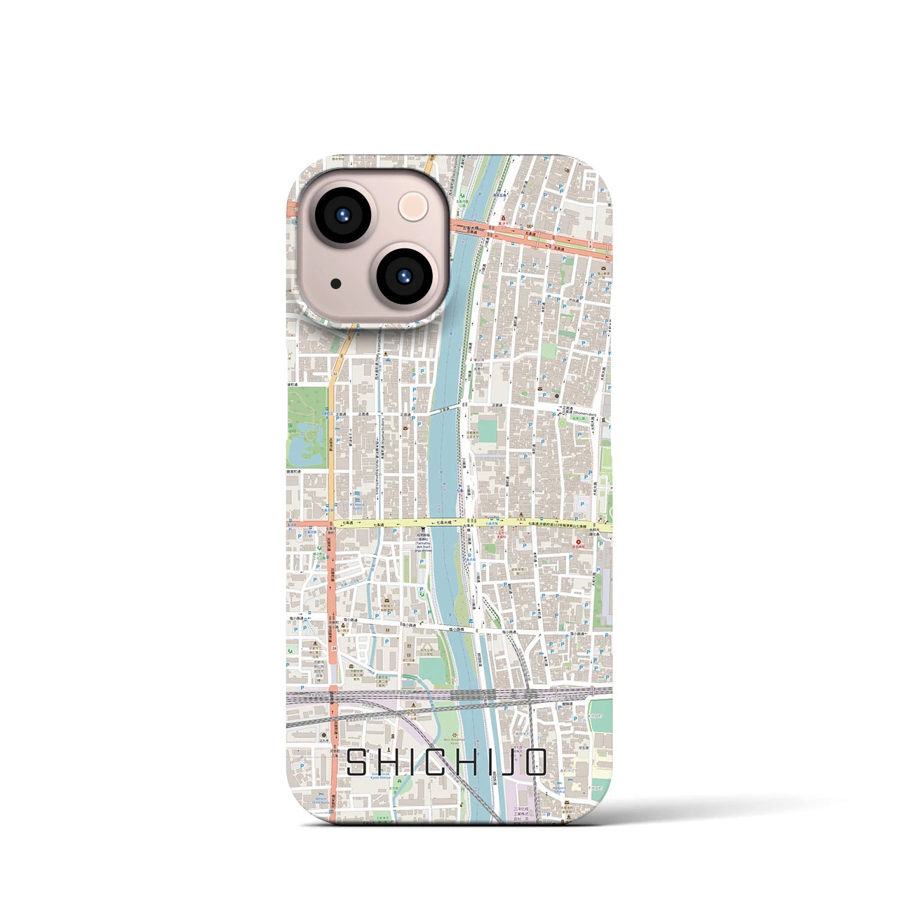【七条(京都府)】地図柄iPhoneケース(バックカバータイプ)