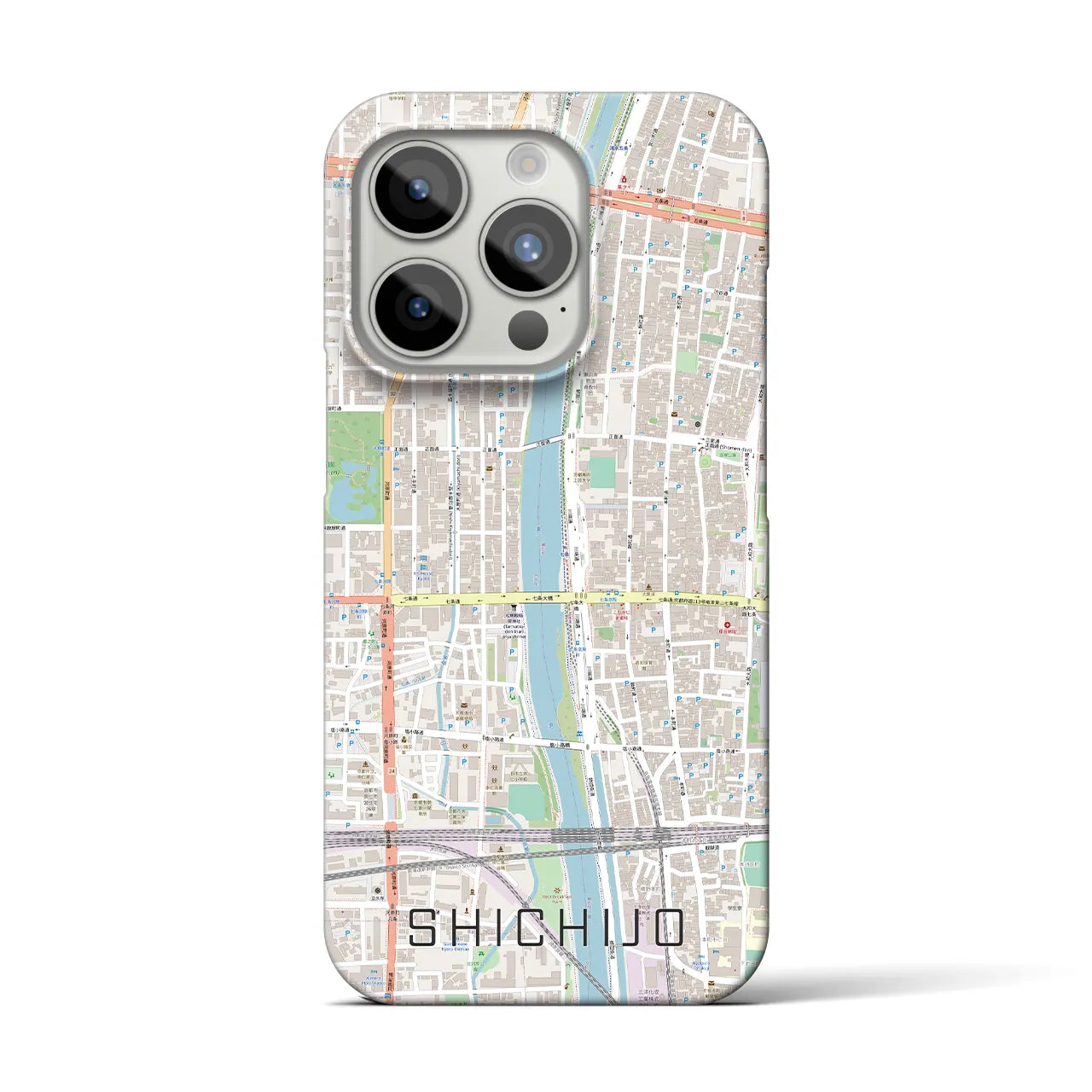 【七条(京都府)】地図柄iPhoneケース(バックカバータイプ)