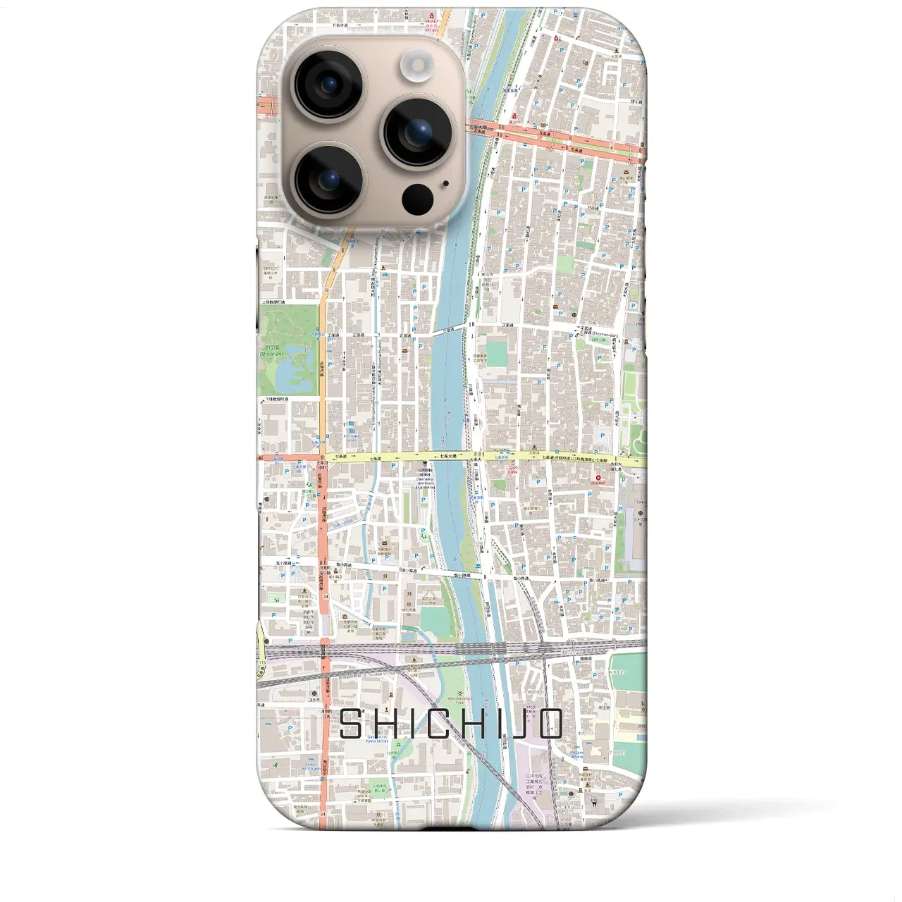 【七条(京都府)】地図柄iPhoneケース(バックカバータイプ)