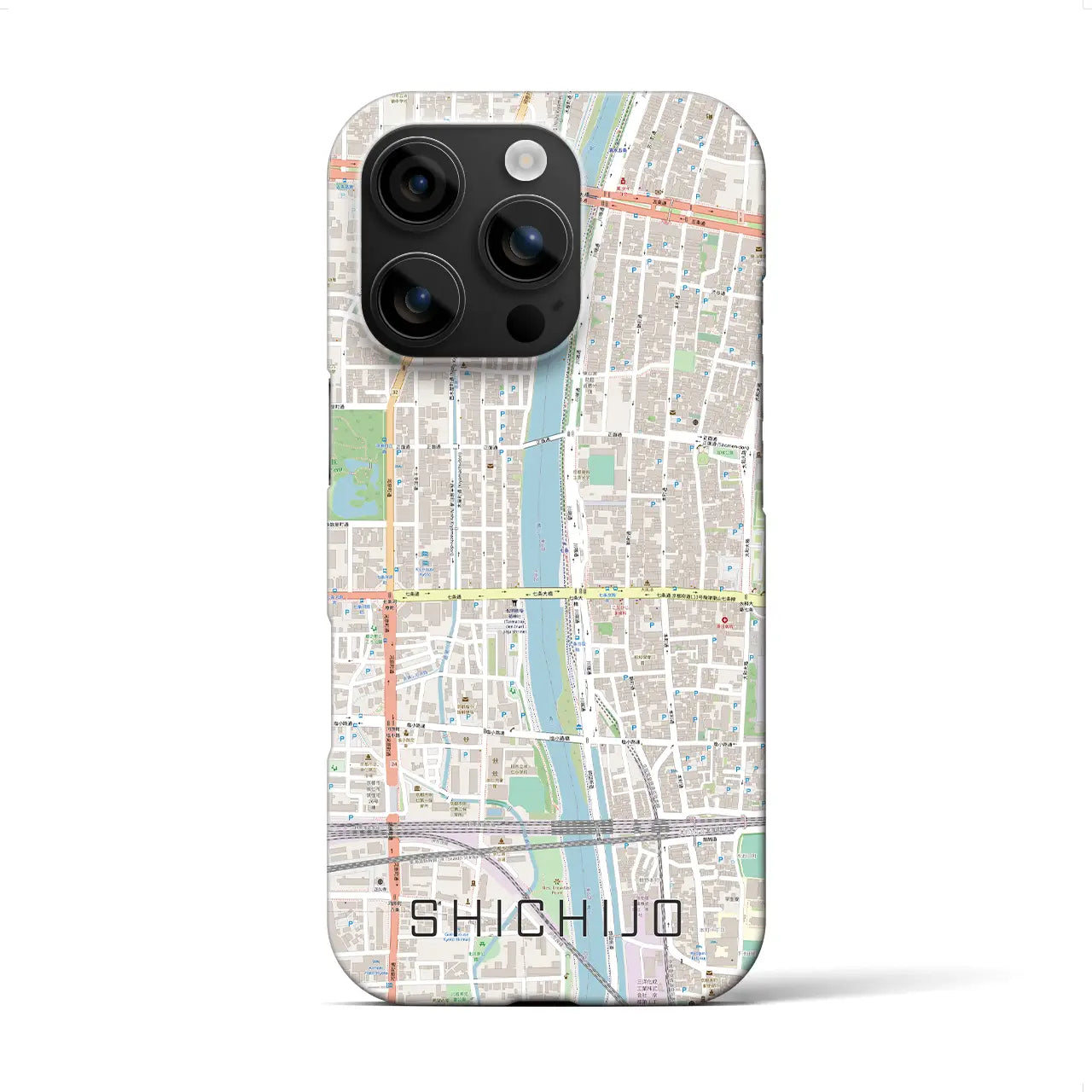 【七条(京都府)】地図柄iPhoneケース(バックカバータイプ)